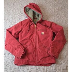 Carhartt Sierra Jacket Sherpa Lined Womens XS WJ141 624 Crab Apple